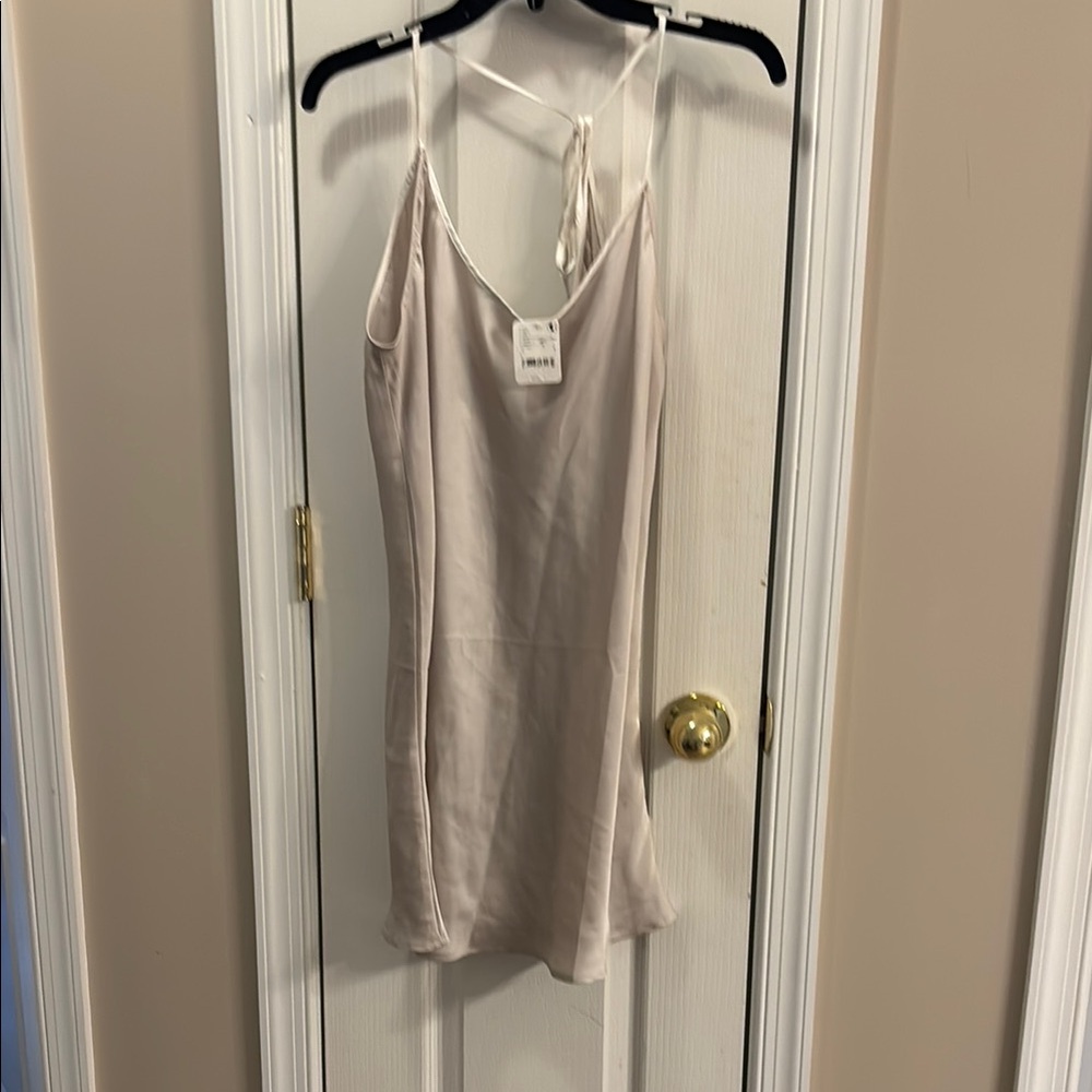 NWT Free People  Creme  Slip Dress 100% polyester size large